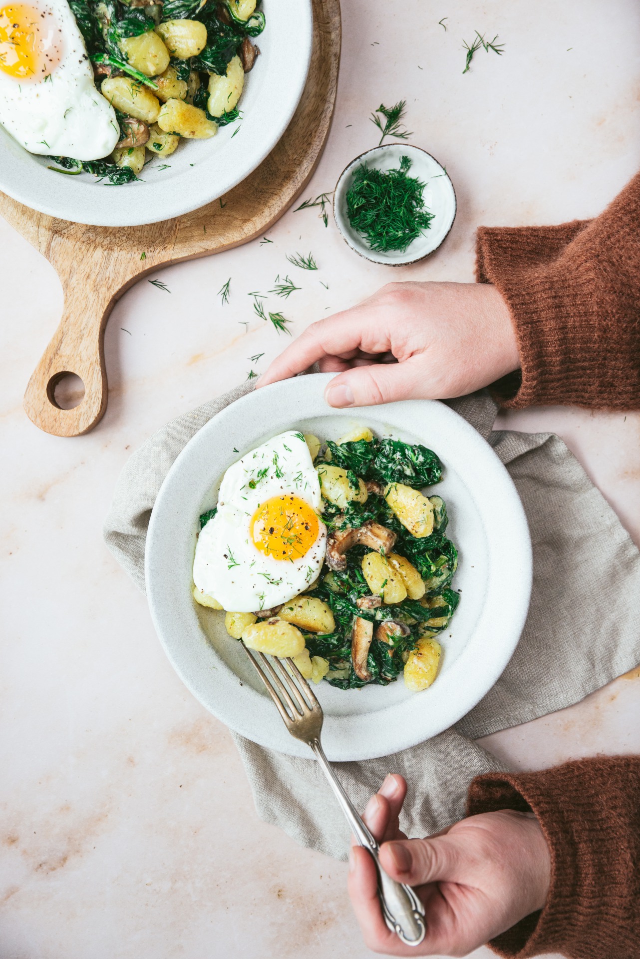 Romige Gnocchi Met Spinazie Shiitake En Ei Joorkitchen